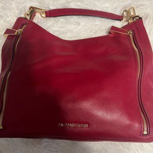 Michael Kors Leather Shoulder Bag Red